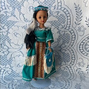 Source Unknown Doll in Teal and White Ensemble